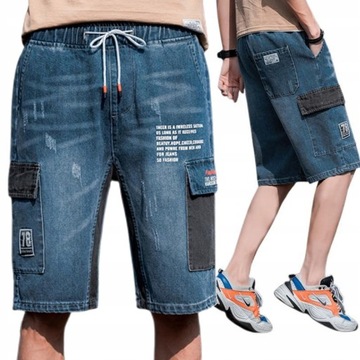 SPODENKI KRÓTKIE BOJÓWKI JEANS SZORTY NA GUMCE54_9