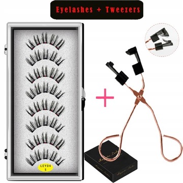 LEKOFO 8PCS 5 Magnets 3D Magnetic False Eyela