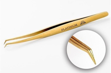Pęseta do przedłużania rzęs VT Plasma Laser PLATINUM złoto