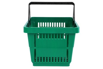 Тележка на две оцинкованные корзины + 2 корзины для покупок, зеленая, комплект 22л