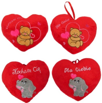 Poduszka Serce Miś Kocham Cię - 25cm WALENTYNKI