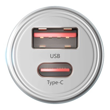 ŁADOWARKA SAMOCHODOWA 45W USB + USB-C TYP C SZYBKA MAŁA 3MK HYPER SREBRNA