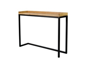 KONSOLA 140 CM RUSTYKALNA DREWNO LITE DĄB SKD-94
