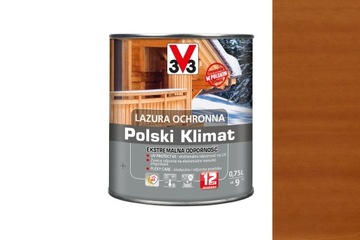 V33 LAZURA OCHRONNA POLSKI KLIMAT 12lat DĄB ZŁOCISTY 0,75L