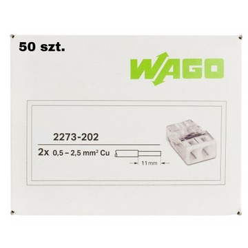 WAGO SZYBKOZŁĄCZKA 2x0,5-2,5mm2 2273-202 50 szt