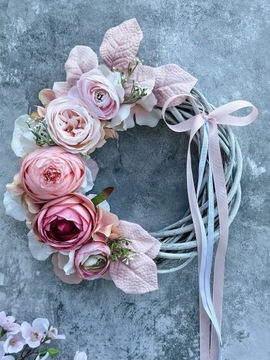 ЦВЕТОЧНЫЙ ВЕНОК ВЕСЕННЕЕ ТВОРЕНИЕ ДЛЯ СТОЛА ДВЕРЬ ПЛЕТЕНЫЙ ВЕНОК