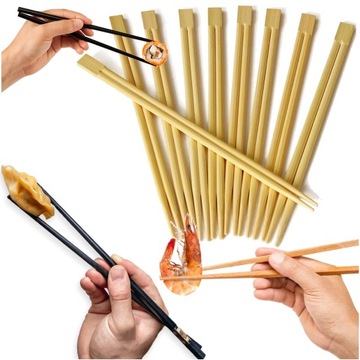 Pałeczki Bambusowe Drewniane Jednorazowe Do Sushi 21cm 10 Par w Kopertkach