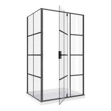 CZARNA KABINA prysznicowa BLACK 100x90cm LOFT 6mm