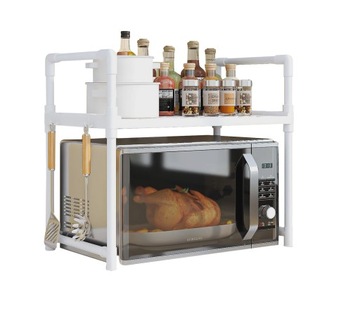 PÓŁKA KUCHENNA pod mikrofalówkę SZAFKA ORGANIZER BIAŁA 2poziomy 48cm REGAŁ