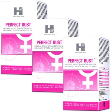 3x PERFECT BUST TABLETKI NA POWIĘKSZENIE PIERSI UJĘDRNIAJĄCE BIUST PUSH-UP