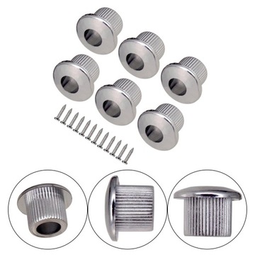 6шт. Хромированные гитарные тюнеры, переходные втулки, 10 мм, серебро 3