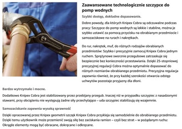 Knipex Cobra 87 01 400 Регулируемые трубогубцы