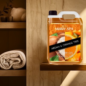 Möller SPA OIL ARGAN - ГЕЛЬ ДЛЯ ДУША ОРАНЖЕВЫЙ УНИСЕКС ПРЕМИУМ КАЧЕСТВА 5л