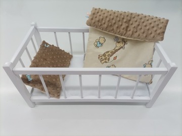 DREWNIANE ŁÓŻECZKO dla lalek + POŚCIEL - PRODUCENT