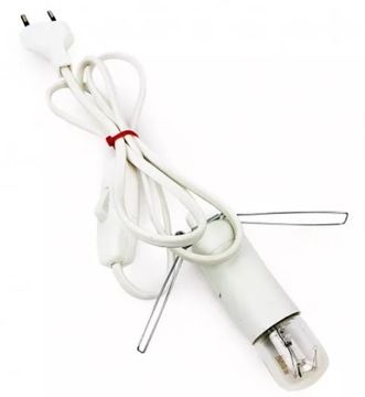 Kabel żarówka do solnej lampki nocnej z wtyczką przewód biały 1,5 m