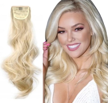 Doczepiany kucyk KITKA DOPINKA włosy KRĘCONE BLOND