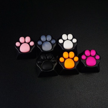 Колпачки для клавиш Cat Paw Cat Claw черного и розового цвета