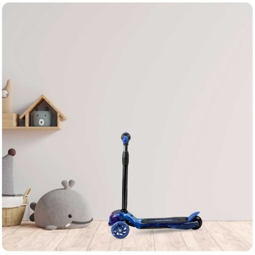 ДЕТСКИЙ ТРЕХКОЛЕСНЫЙ САМОКАТ, СБАЛАНСИРОВАННЫЙ, СКЛАДНОЙ, черно-синий