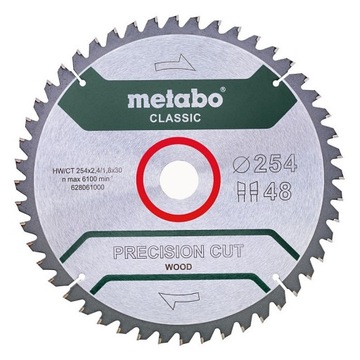 Piła tarczowa do drewna 254x30mm Z48 WZ 5° Metabo 628061000