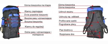 Рюкзак для походов, гор и спорта. 80+20л=100 литров. РАСШИРЯЕМЫЙ 2в1