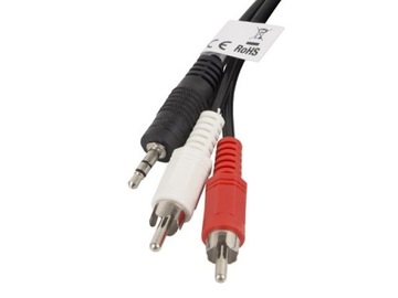 Przewód Jack 3,5 mm (minijack)– 2x RCA (cinch) 2m