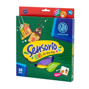 Тісто для ліплення пластична маса Astrafun Sensorio Kids 16 кольорів Композиції Astra