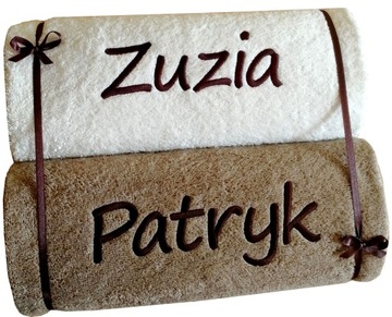 Ręczniki z NAPISEM haft IMIĘ prezent ŚLUB ROCZNICA