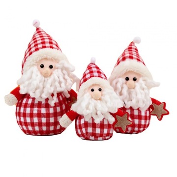 3 sztuki świąteczne pluszowe lalki ozdoby rodzinne dekoracje świąteczne miękki Mikołaj