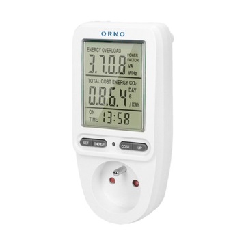 Watomierz miernik licznik poboru zużycia energii prądu LCD 16A OR-WAT-435