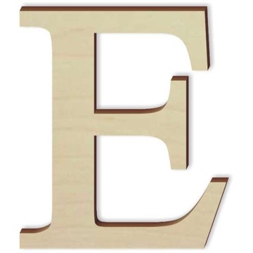 drewniana litera E, rozm.M 10 cm Times napis wyraz