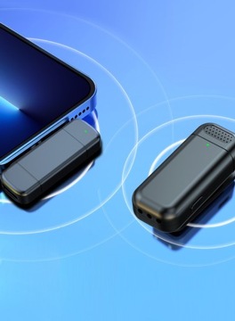 2 БЕСПРОВОДНЫХ МИКРОФОНА USB-C + ЧЕХОЛ POWERBANK