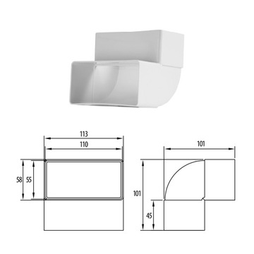 Кабельный телеканал 110x55, встраиваемый, добротного качества, 1 метр польский