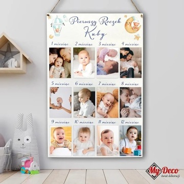 Годовалая рамка Персонализированная Луна и мишка Тедди в подарок MD49