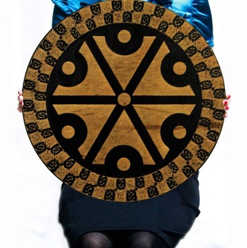 Obraz Drewniany Amulet Słowiański Gwiazda Peruna