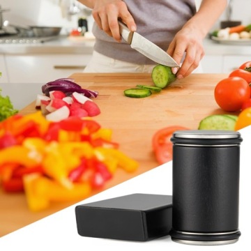 ТОЧИЛКА КУХОННЫХ НОЖЕЙ, ЦИЛИНДРИЧЕСКАЯ, МАГНИТНАЯ РУЧКА, 15°/20°