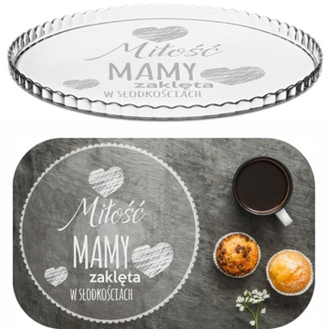 PATERA NA CIASTO Z GRAWEREM GRAWER SZKLANA