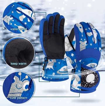 RĘKAWICZKI ZIMOWE DZIECIĘCE NARCIARSKIE NA ŚNIEG 3-5 LAT