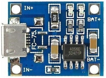 Ładowarka Micro USB 1A na Li-po 1S(3,7V) TP4056