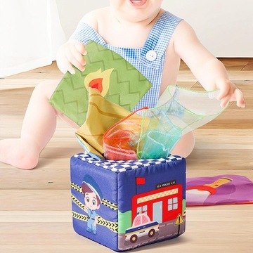 Салфетки Busy Wipes Box Activity Полотенца для рук Салфетки Busy Pull синего цвета