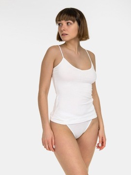 ЖЕНСКАЯ БЛУЗКА НА РЕМЕШКАХ, ФУТБОЛКА ИЗ ОДНОГО ХЛОПКА, БАЗОВЫЙ, БЕЛЫЙ L