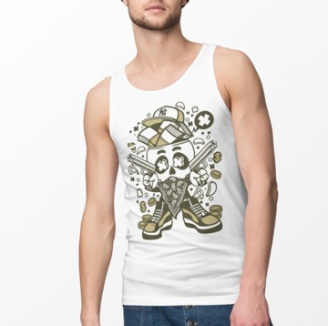 TANK TOP ANIMOWANE SKULL GANGSTER