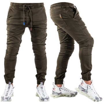 Spodnie męskie joggery PREMIUM KHAKI MISADE R.29