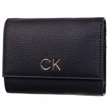 CALVIN KLEIN BEZPIECZNY PORTFEL LOCK TRIFOLD BLACK