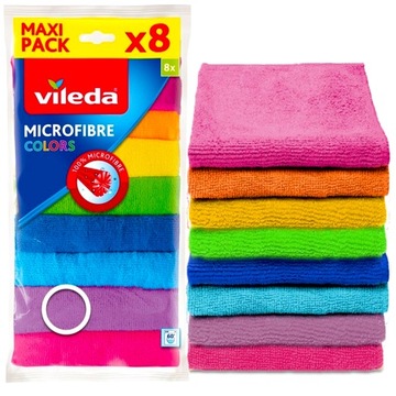 VILEDA ŚCIERKA XL ŚCIERECZKA UNIWERSALNA ŚCIERKI MICROFIBRA 8 KOLORÓW 8SZT.