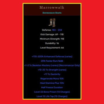 D2R Diablo 2 Resurrected Ladder Marrowwalk +2S
