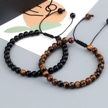 2шт/комплект красные браслеты из бисера натуральный тигровый камень