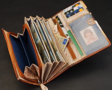 KOCHMANSKI skórzany portfel damski ręką malowany