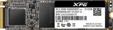 Твердотельный накопитель ADATA SX6000 Lite 512 ГБ PCIe M.2