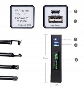 WIFI ЭНДОСКОПНАЯ КАМЕРА ДЛЯ ПРОВЕРКИ 1200P Android/IOS