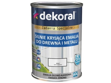 DEKORAL EMALIA SILNIE KRYJĄCA biały połysk 0,9L